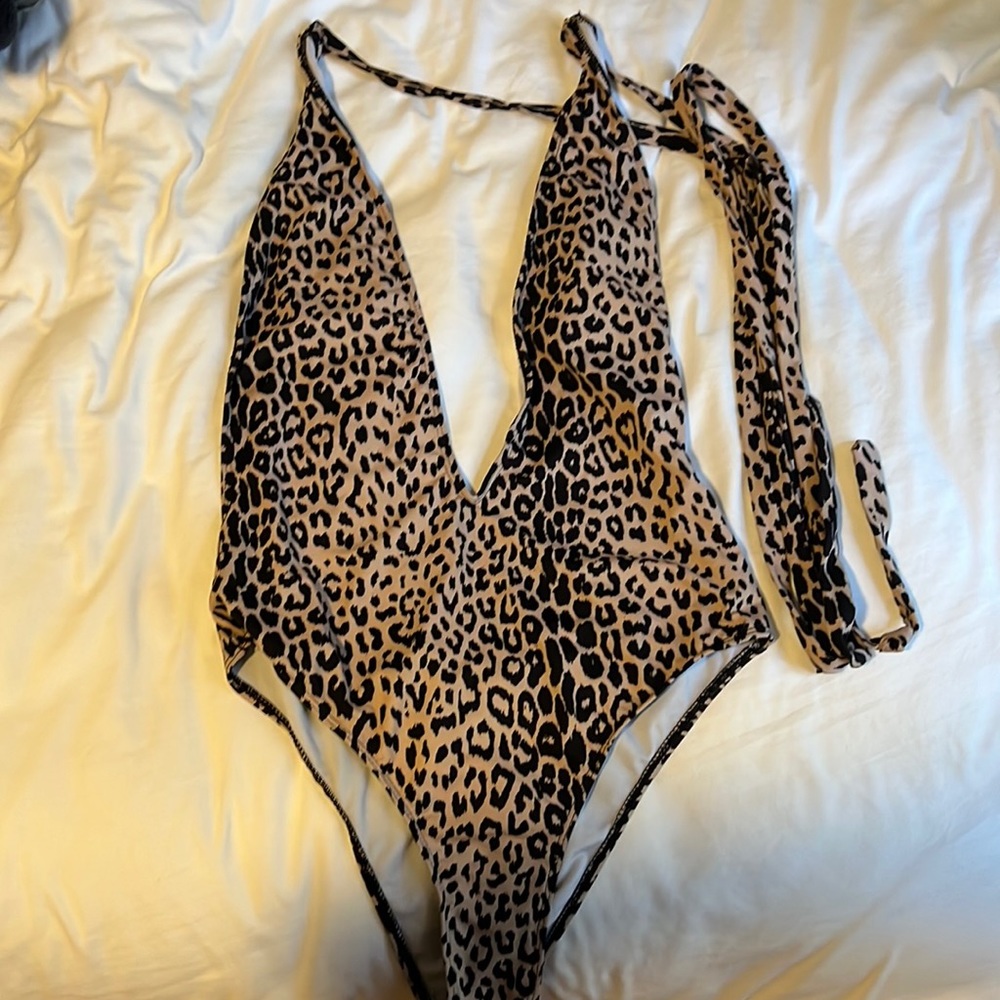 Strappy, open back bathing suit